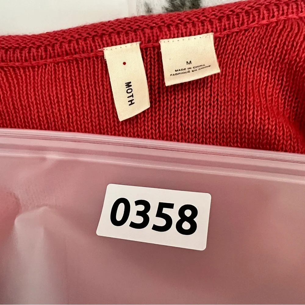 Moth Red Scoop Neck Sweater | Size Medium | Cotton Silk Blend | Anthropologie